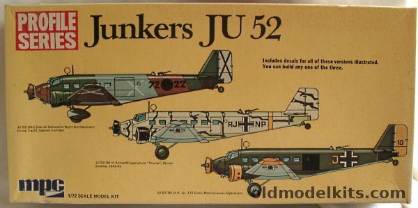 MPC 1/72 Junkers Ju-52 3MG/3M Spanish Civil War / Crete / Winter Luftwaffe - Profile Series, 2-2006 plastic model kit